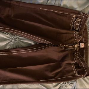 Trure Religion Dark Brown Straight leg jeans sz 32